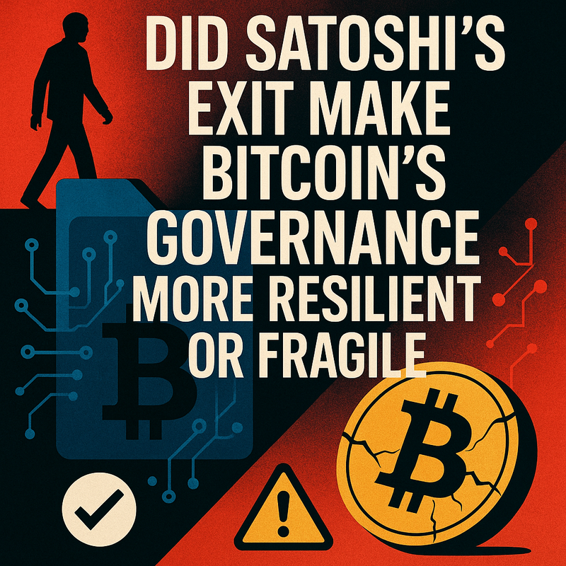 Did Satoshi's exit make Bitcoin's governance more resilient or fragile