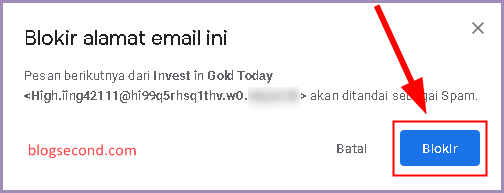 Cara Memblokir Suatu Alamat Email