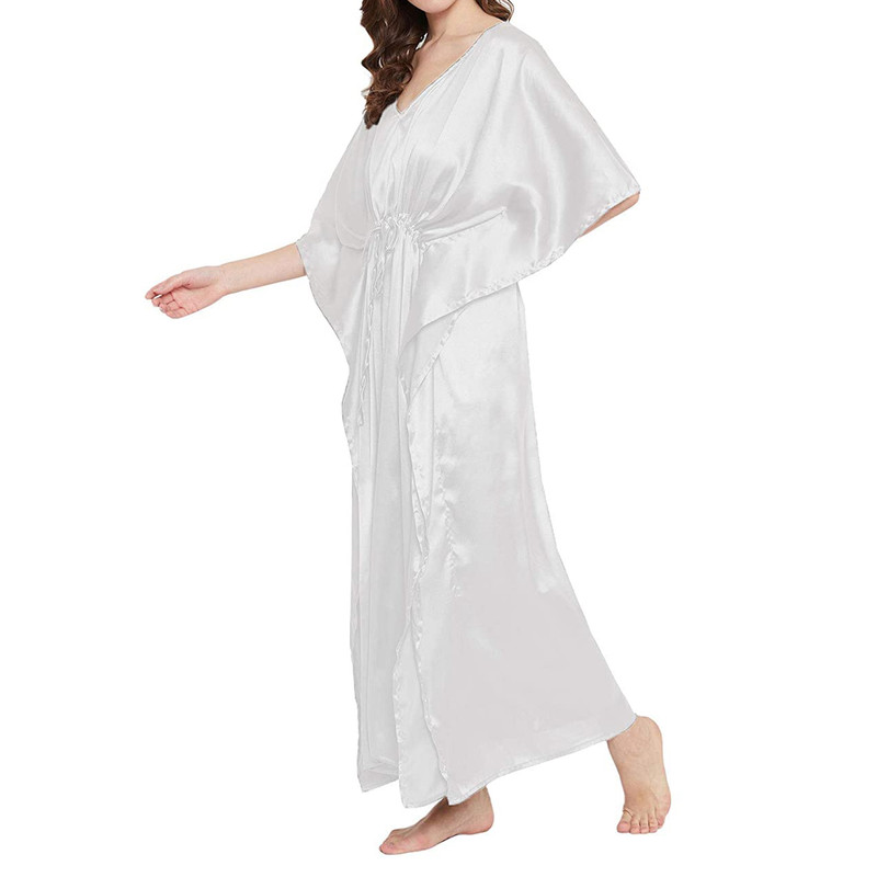 Women Satin Silk Nightdress Lingerie Sleepwear Nightgown Maxi Robe Loungewear - Picture 119 of 125