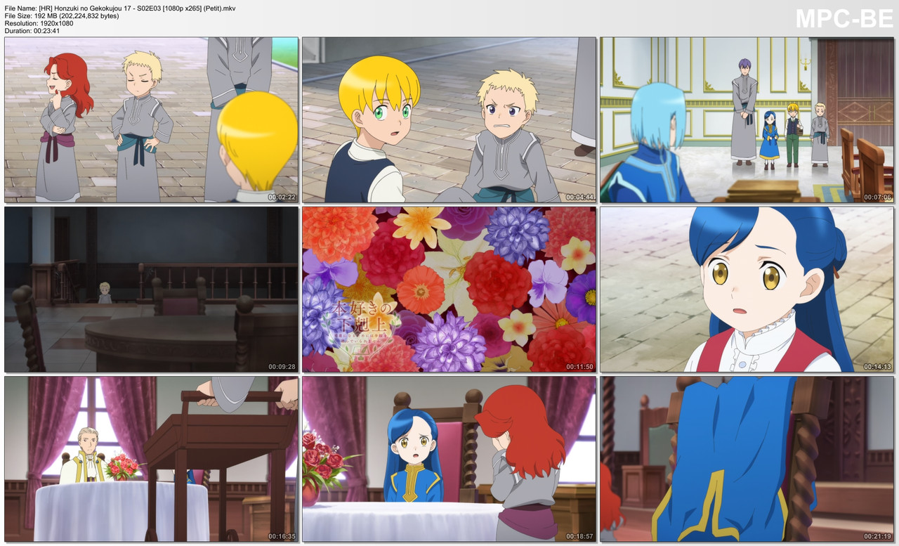 [HR] Honzuki no Gekokujou 17 - S02E03 [1080p x265] (Petit).mkv_thumbs