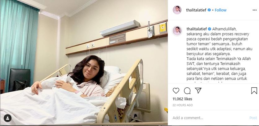 Kondisi Thalita Latief beberapa hari setelah jalani operasi