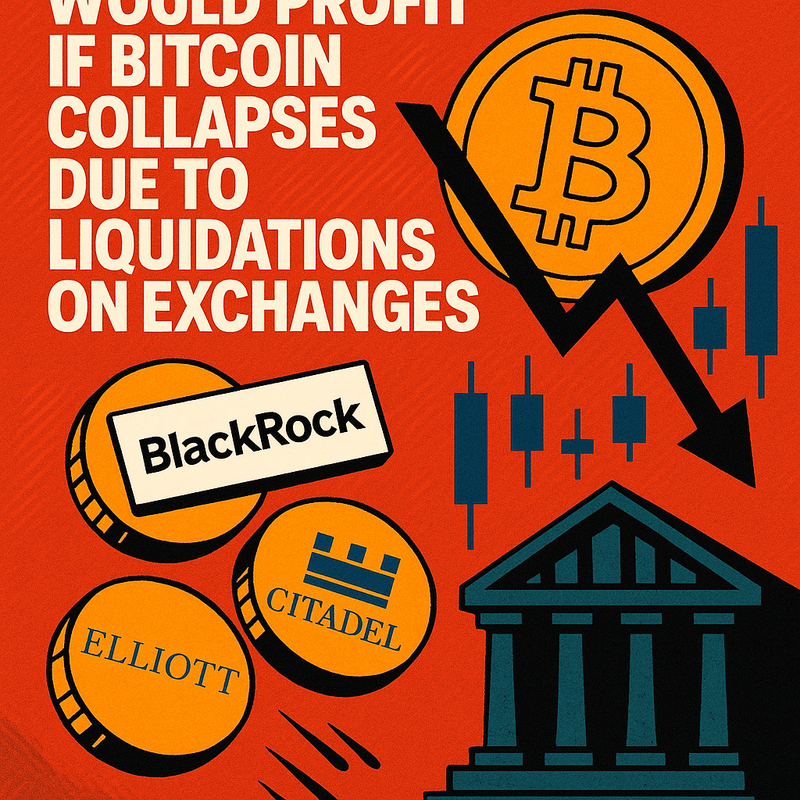 Which firms would profit if Bitcoin collapses due to liquidations on exchanges