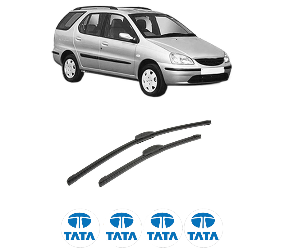 Set stergatoare auto TATA INDIGO MARINA (4_V2) din 2003-2010, pentru parbriz auto, 2 bucati, Bosch Aerotwin Retrofit, din cauciuc siliconat rezistent, 4 Stickere Auto TATA