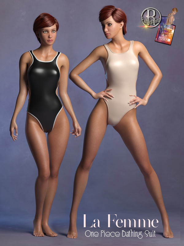 1 Piece Bathing Suit for La Femme for Poser 11