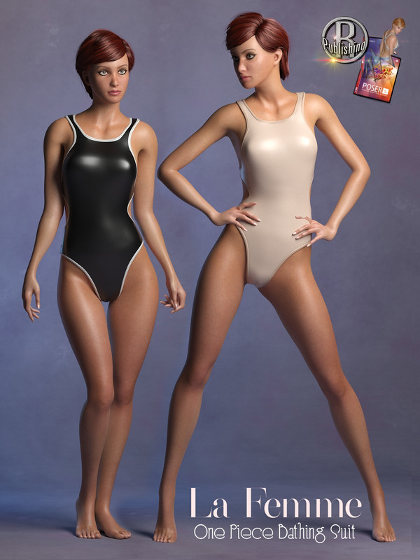 1 Piece Bathing Suit for La Femme for Poser 11 1 Piece Bathing Suit for La Femme for Poser 11