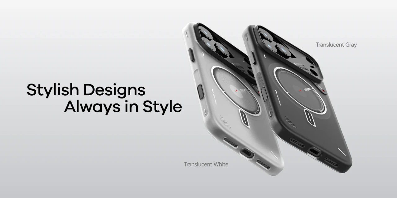 Husa pentru iPhone 17 Pro, Aulumu A17 Frosted, TPU rezistent, Compatibila MagSafe, Efect fosforescent, Protectie Camera, Butoane aluminiu, Racire activa CoolHyper, Protectie premium, Gri/Transparent A17 tpu pc 12