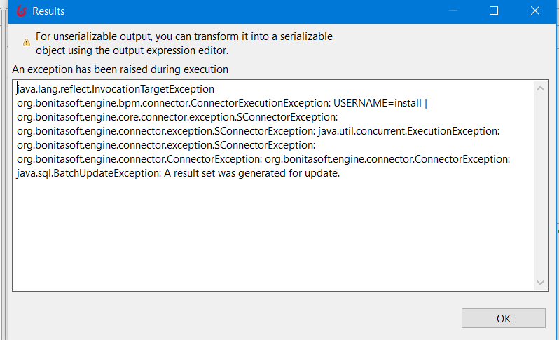 A result was generated for update