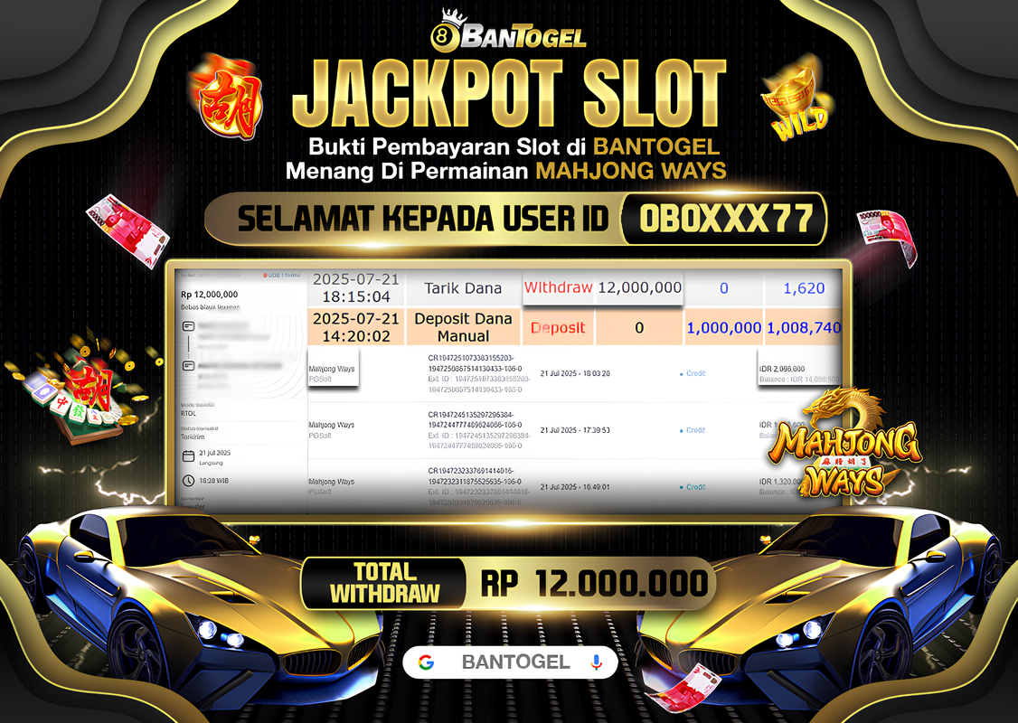 BUKTI JACKPOT LUNAS BANTOGEL