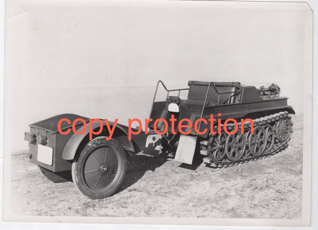 2 Orig. Foto KETTENKRAD NSU Werkfotos Reparatur Anhänger1