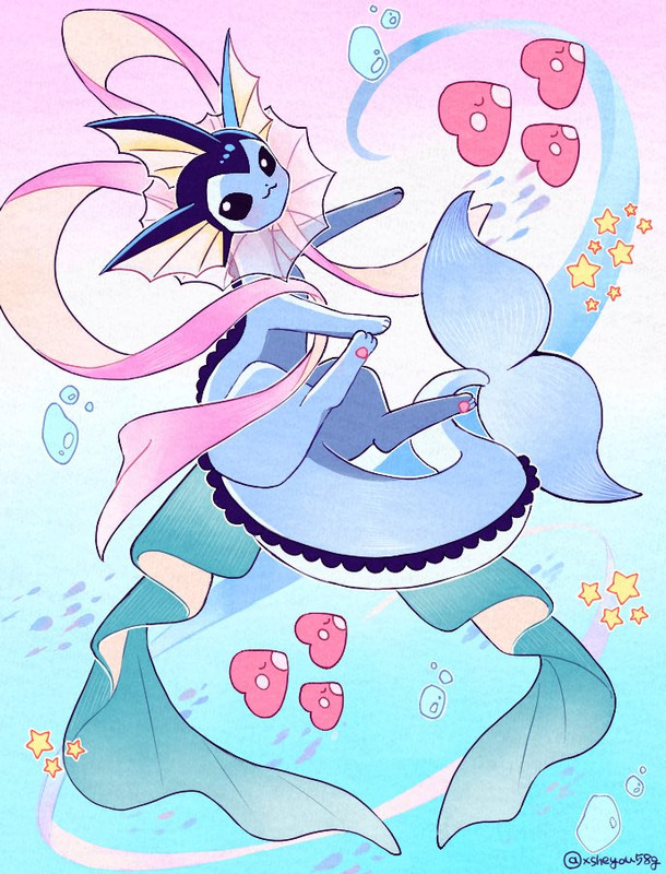 vaporeon-and-luvdisc-pokemon-drawn-by-mo