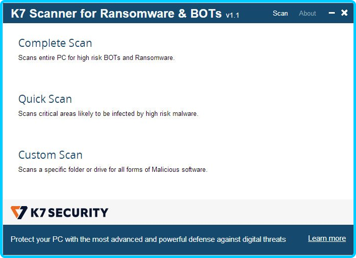 K7 Scanner for Ransomware & BOTs 1.0.0.104 K7-Scanner-for-Ransomware-BOTs-1-0-0-104
