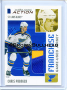 2003-04 ITG Action Jerseys #M-265 [Chris Pronger] [St. Louis Blues] [Franchise] [~100] [swatch=yello