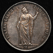 5 liras Gobierno Provisional de Lombardía (Italia). Milán 1848. PAS7607