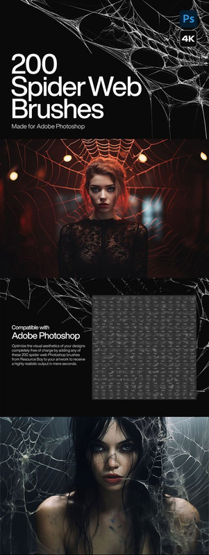 Spider Web Brushes for Photoshop