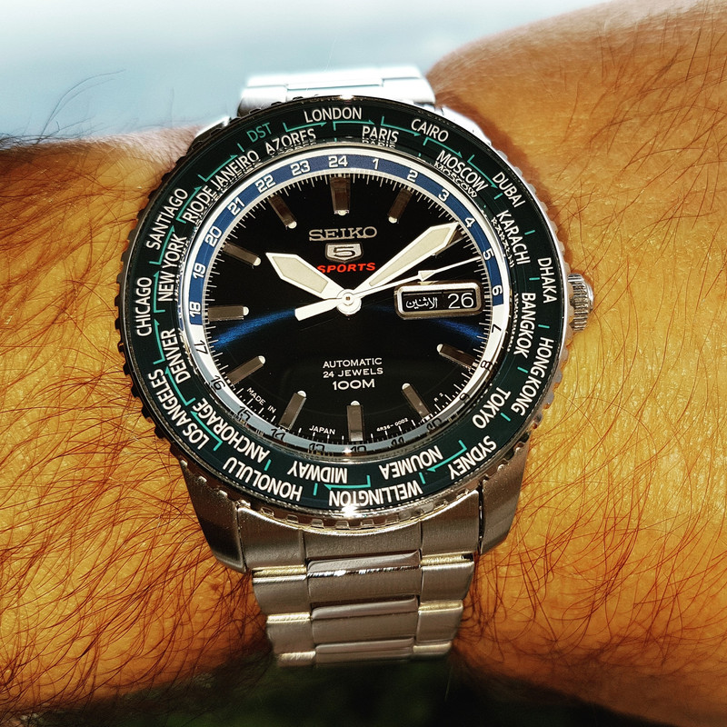 Seiko 5 Sports SRP125 World Time Cal. 4R36 Auto 100M (2)