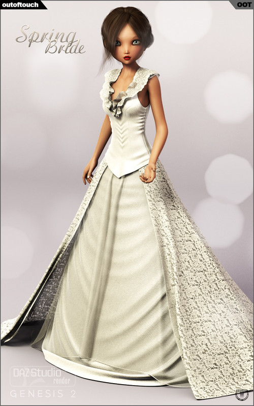 Spring Bride Gown for Genesis 2 Female