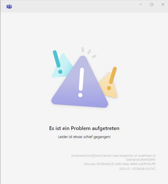 Microsoft Teams Fehlermeldung