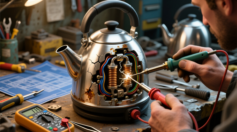 Ремонт двойного нагревателя в чайнике