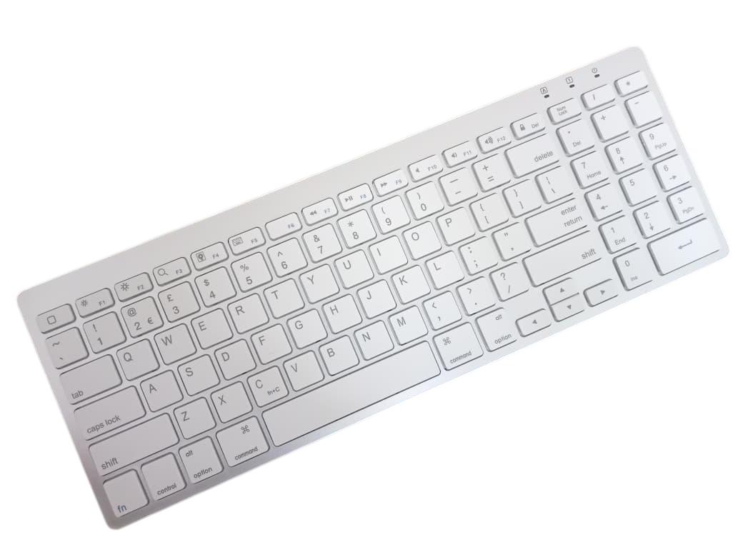 Wireless keyboard connected to laptop via Bluetooth, compatible with Windows and Android devices