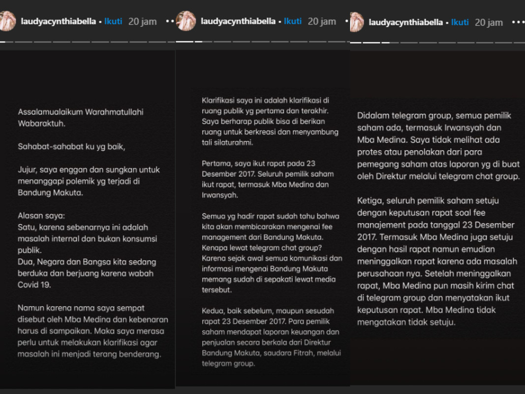 Beberapa klarifikasi dari Laudya Cynthia Bella