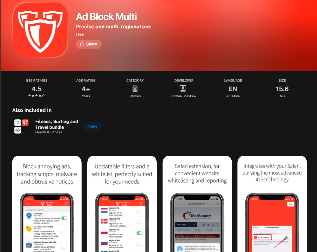 Danh sách bộ lọc chặn quảng cáo trong Ad Block Multi