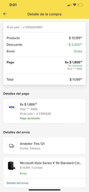 Mercado Libre: Consola Xbox Series X (Sin promos bancarias)