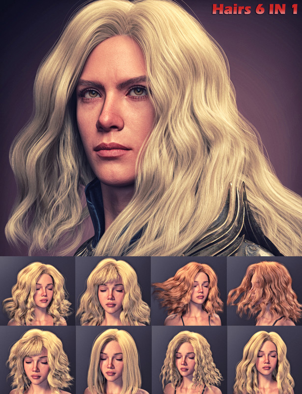 FE Lithe Princess Curl Hair 6 in 1 for Genesis 9