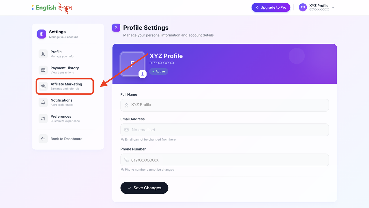 Affiliate Marketing Option
