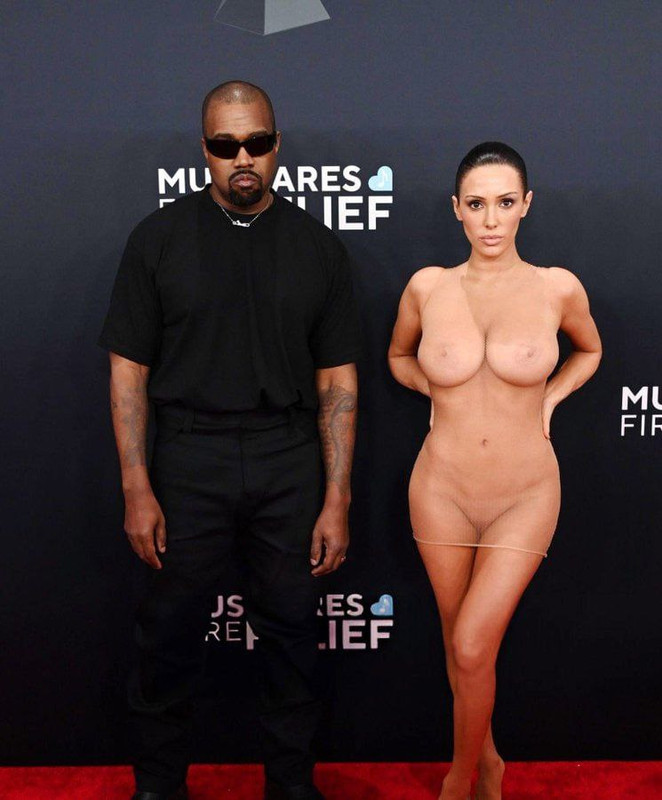 3侃爷性奴Kanye的妻子比安卡Bianca 格莱美颁奖典全裸大秀身材 (4)