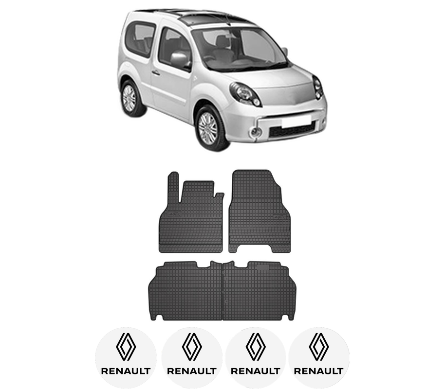 Set covorase presuri RENAULT KANGOO BE BOP (KW0/1_) din 2009-2012, auto, din cauciuc thermoplastic, 4 Stickere auto cu RENAULT