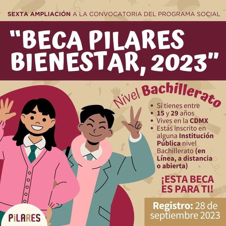 Gobierno CDMX: Beca pilares nivel BACHILLERATO