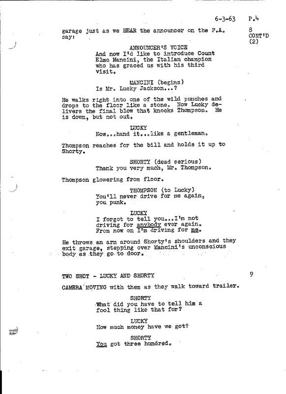 Pre-production sheedfor Viva Las Vegas, Page 2