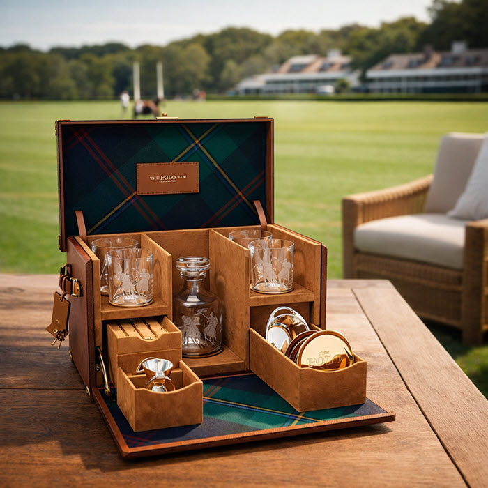 Мини бар в кожаном футляре Kipton на 4 персоны