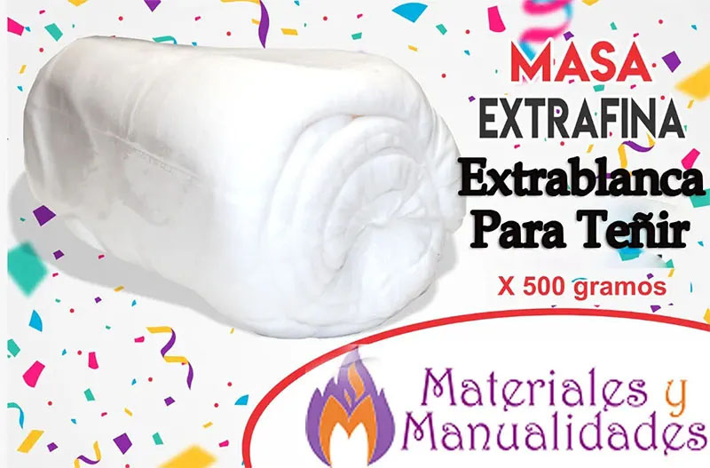 Masa porcelanicrón Extrablanca fina para teñir pasta fría 500grs