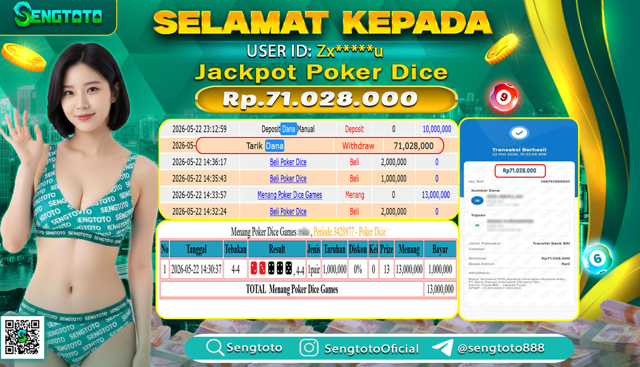 BUKTI PEMBAYARAN LIVEGAME POKER DICE
