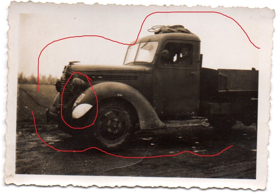 Foto Soldat LKW Büssing Hanomag Horch Fahrzeug K