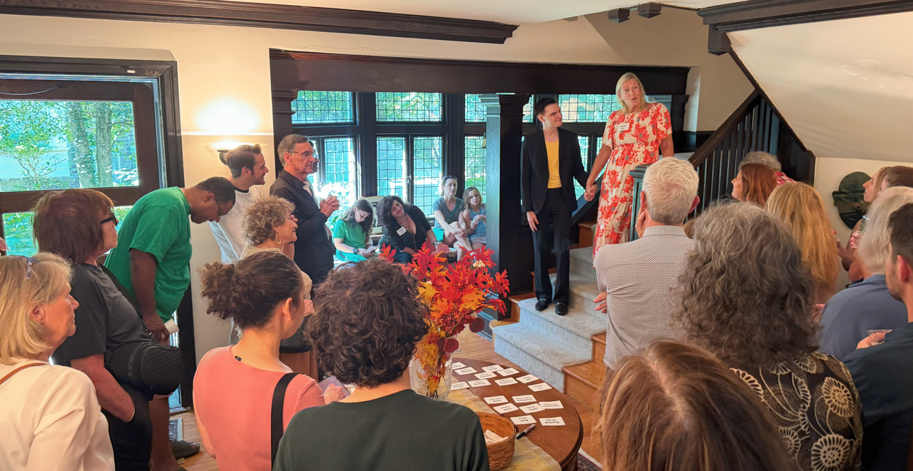 Jason in conversation with constituents