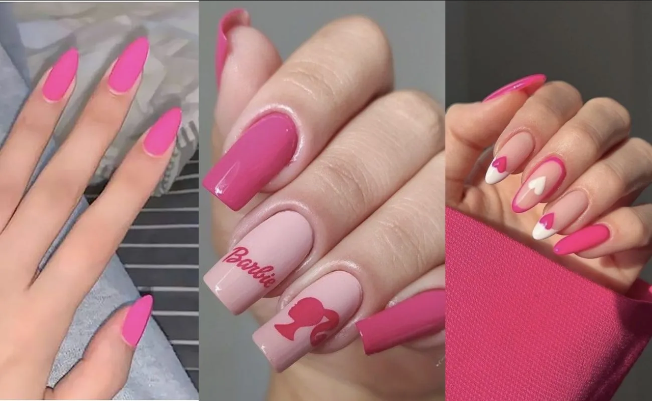 6 ideas de diseños de uñas rosas al estilo Barbie