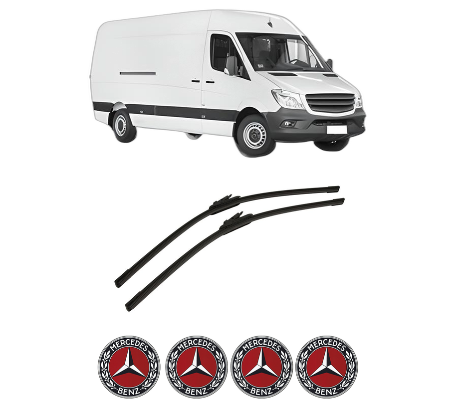 Set stergatoare auto MERCEDES-BENZ SPRINTER 3-t Van (B906) din 2006-2018, pentru parbriz auto, 2 bucati, Bosch Aerotwin, din cauciuc siliconat rezistent, 4 Stickere Auto MERCEDES-BENZ