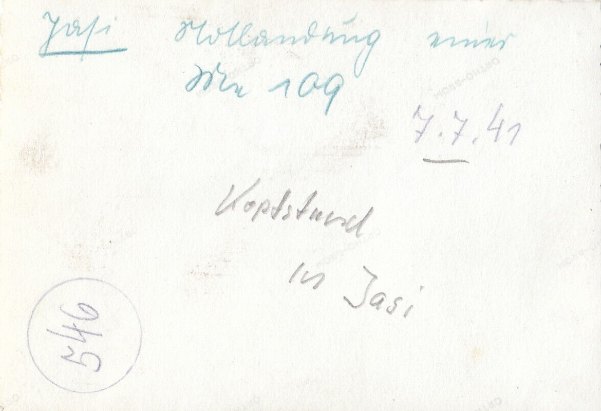 268, Privat Foto Jasi - Lasi Kopfstand Landung einer Me 109 TOP Aufnahme ! (1)