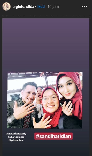 Dian Pelangi dan Sandy Nasution (TribunStyle.com/ Instagram @arginisawilda)