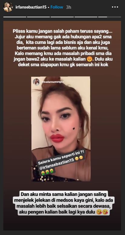 Insta story Irfan Sebastian