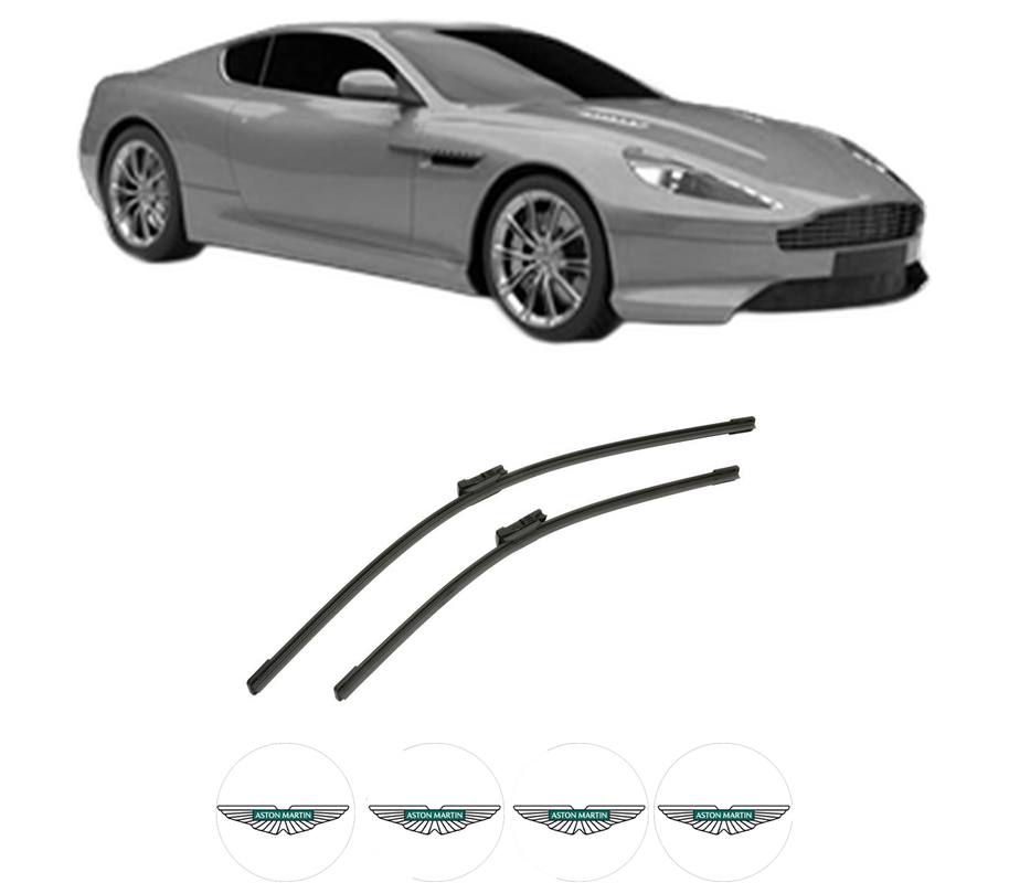 Set stergatoare auto ASTON MARTIN VIRAGE Vantage din 2011-2012, pentru parbriz auto, 2 bucati, Bosch Aerotwin, din cauciuc siliconat rezistent, 4 Stickere Auto ASTON MARTIN