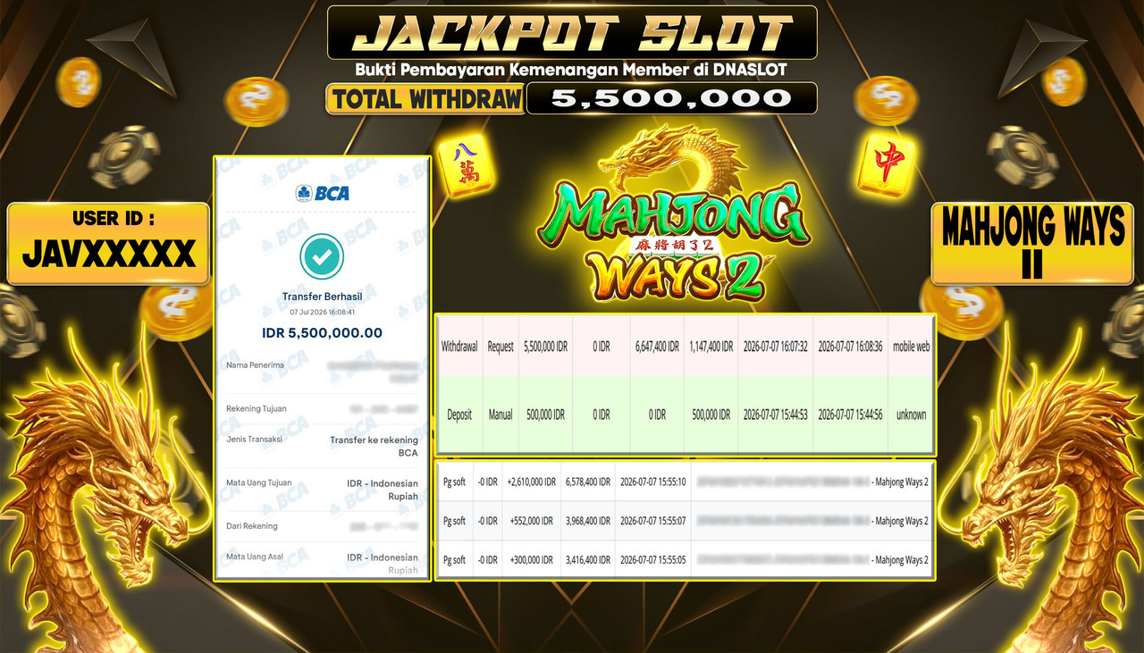 JACKPOT SLOT MAHJONG WAYS 2  07 JULY 2026
