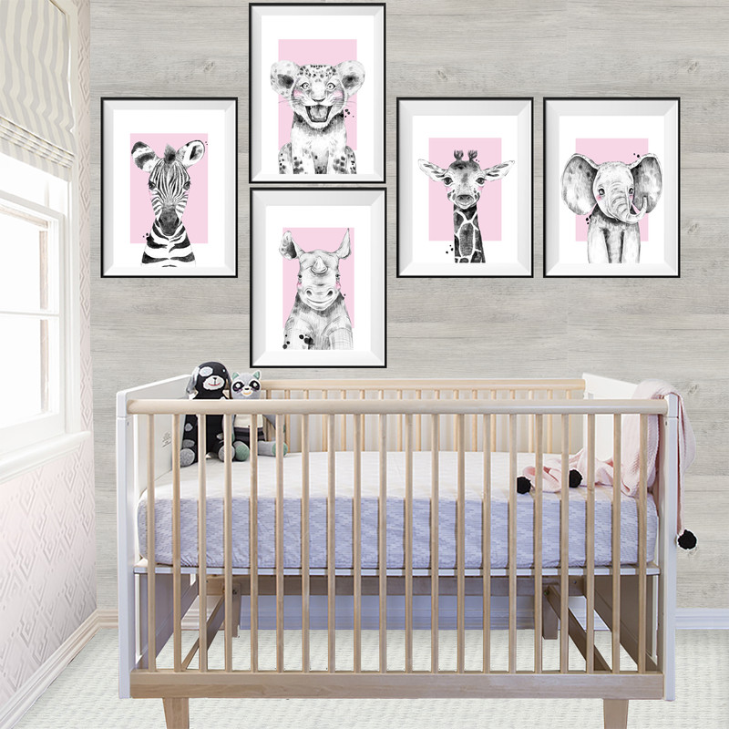 baby girl safari nursery