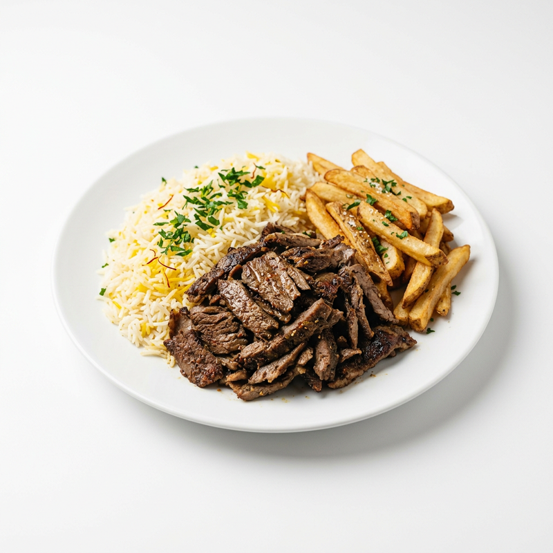 Plato De Shawarma Con Arroz O Patatas