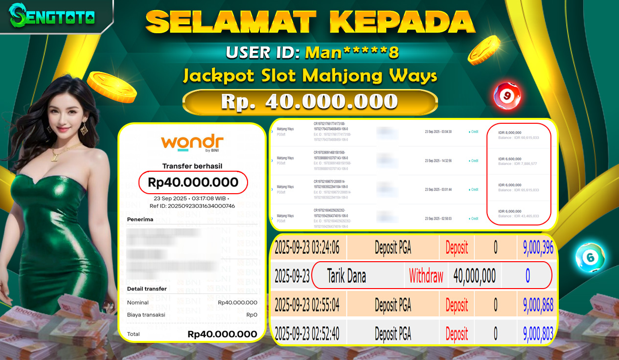 BUKTI PEMBAYARAN SLOT MAHJONG WAYS
