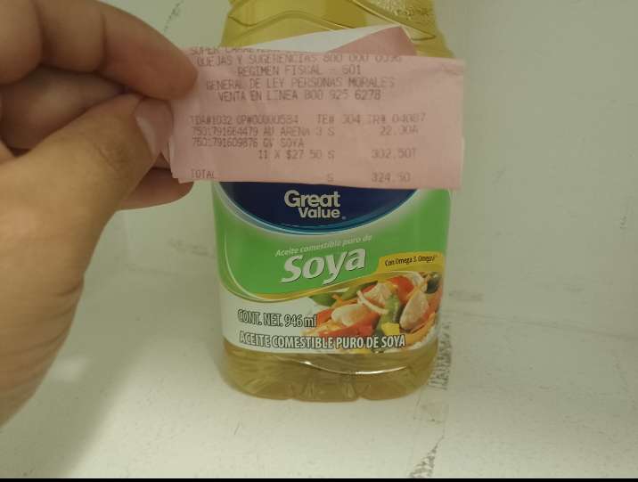 Walmart: Aceite de soya Great Value 946ml. 