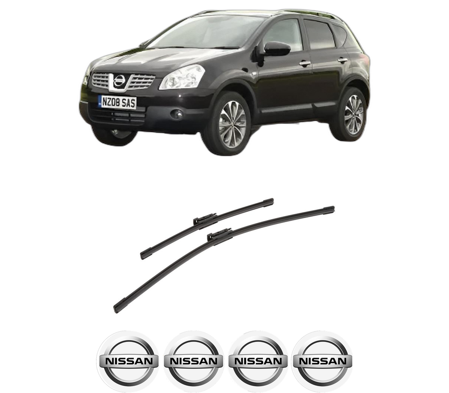 Set stergatoare auto NISSAN QASHQAI +2 VAN (JJ10E) din 2008-2014, pentru parbriz auto, 2 bucati, Bosch Aerotwin, din cauciuc siliconat rezistent, 4 Stickere Auto NISSAN