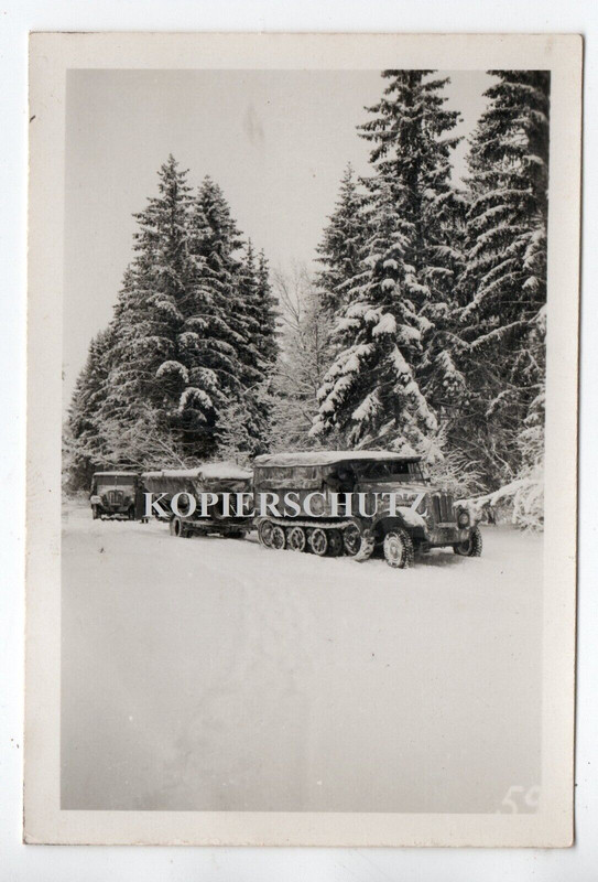 Russland 7 Panzer Div. Vorm. Winter SDkfz LKW Halbkette Anhänger Kamerad